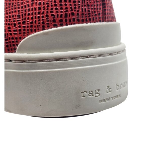 Women's - Rag & Bone Colby Red Leather Penny Loafers, Size 8 - Picture 8 of 13